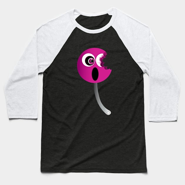 Pink Sucker Baseball T-Shirt by adamzworld